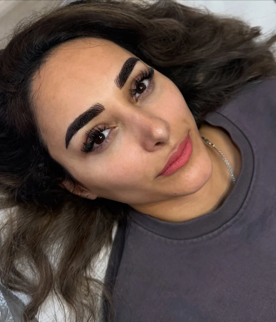 finished brow and lash result at Elite Cosmetics