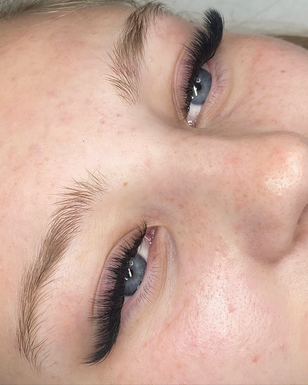lash extension treatment close-up for the lash menu